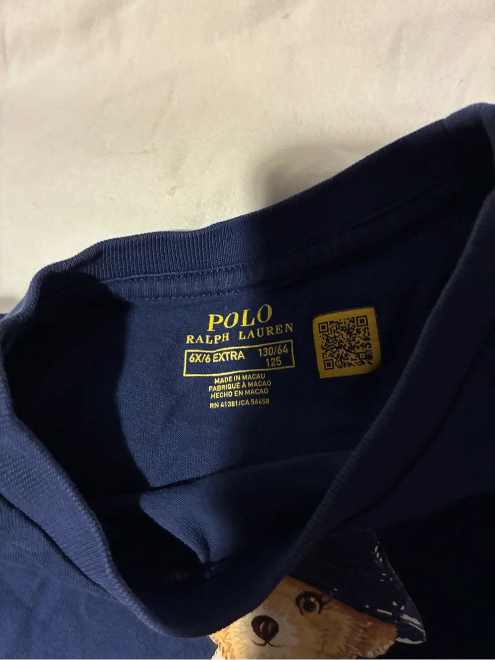 Polo by Ralph Lauren Navy Tee Dress with Polo Bear Graphic